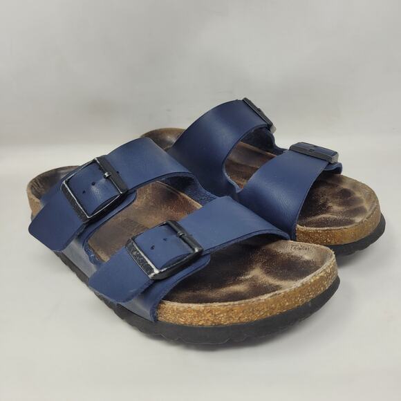 Birkenstock Sandals Women EU39 US8 Arizona Navy Blue Birko-Flor Slides Slip On